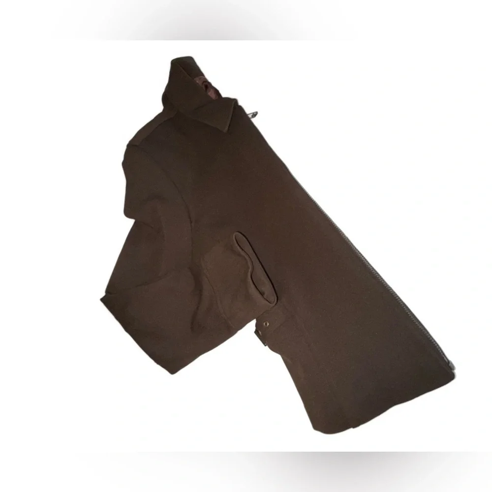 Karen Kane Lifestyle Chocolate Brown Zip Jacket Workwear Minimalist Size 8